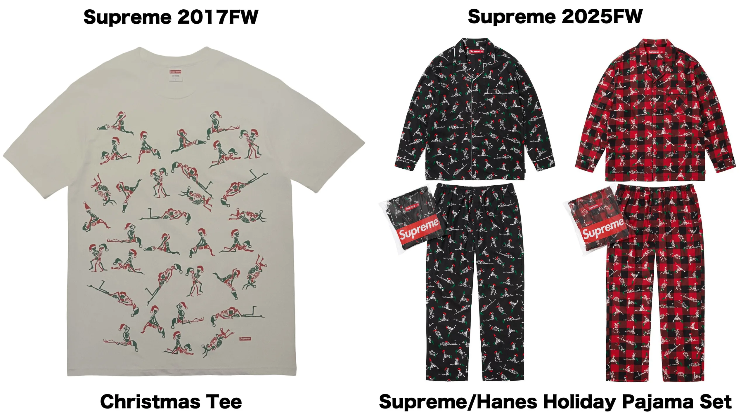 Supreme シュプリーム 2025FW 秋冬シーズン Hanes Holiday Pajama Set ヘインズ パジャマ 四十八手” width=
