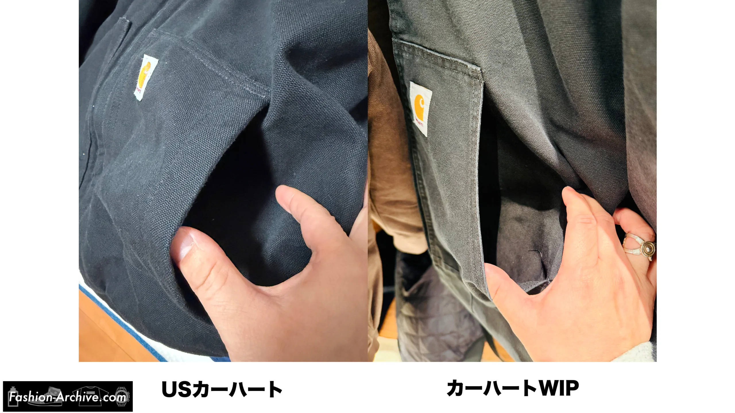 カーハート　WIP　US　アクティブジャケット　サイズ感　比較　違い　デトロイトジャケット