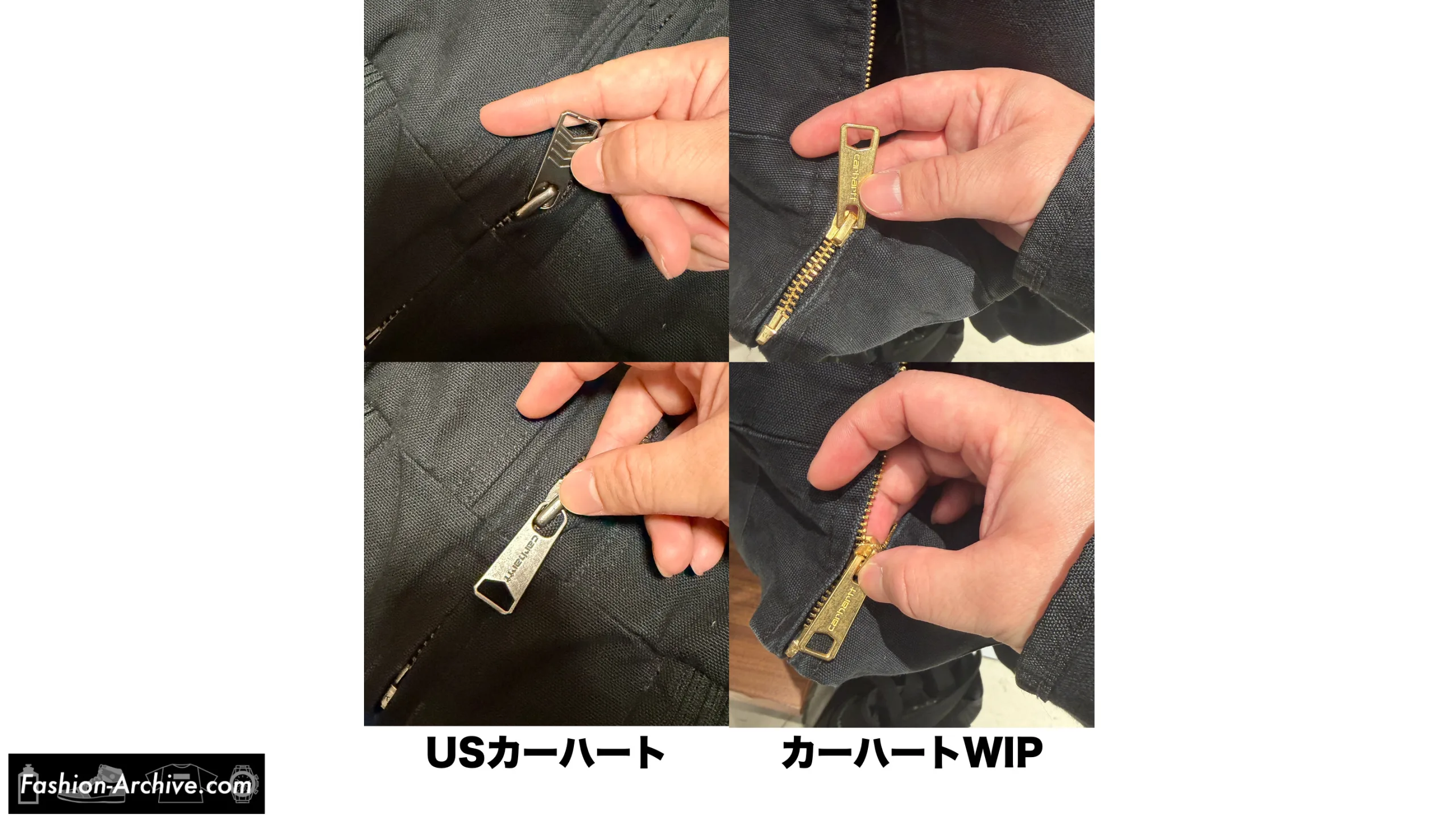 カーハート　WIP　US　アクティブジャケット　サイズ感　比較　違い　デトロイトジャケット