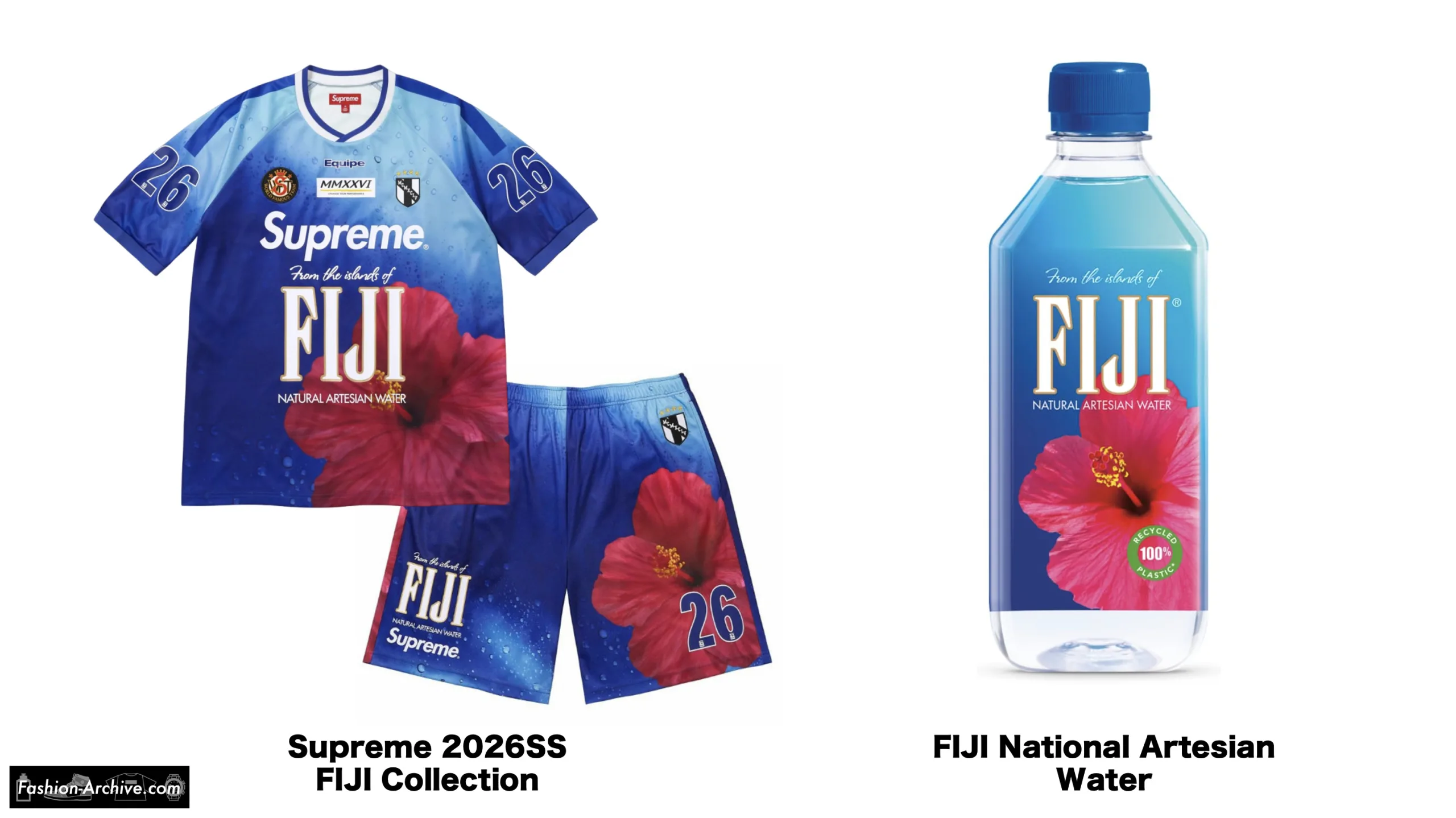 シュプリーム　Supreme　2026SS ドリンク　フィジーウォーター　FIJI　コラボ　サンプリング