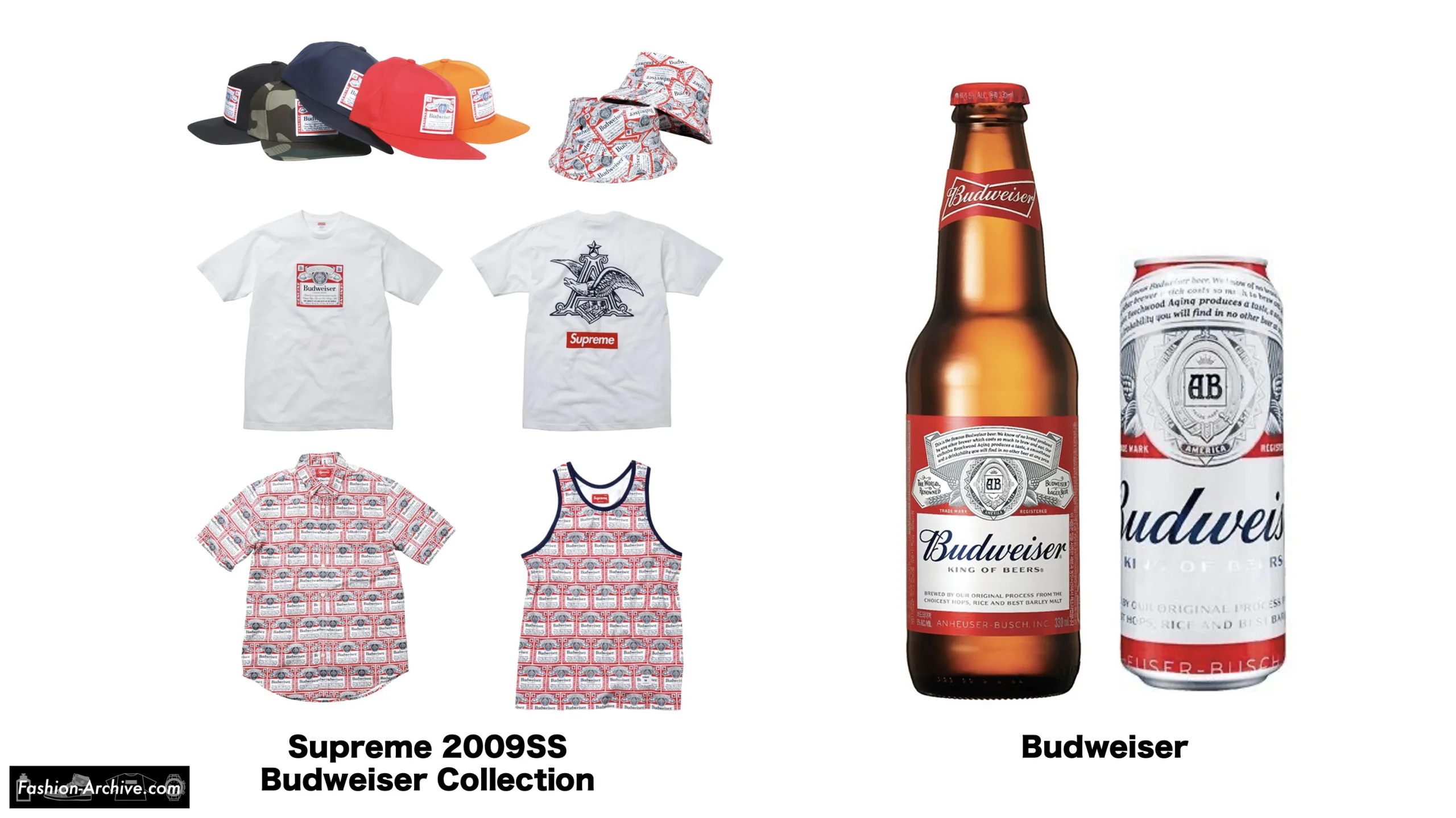 シュプリーム　Supreme　ドリンク　Budweiser　バドワイザー　コラボ　サンプリング